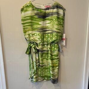 Eliza J Green and Black Patterned Dress